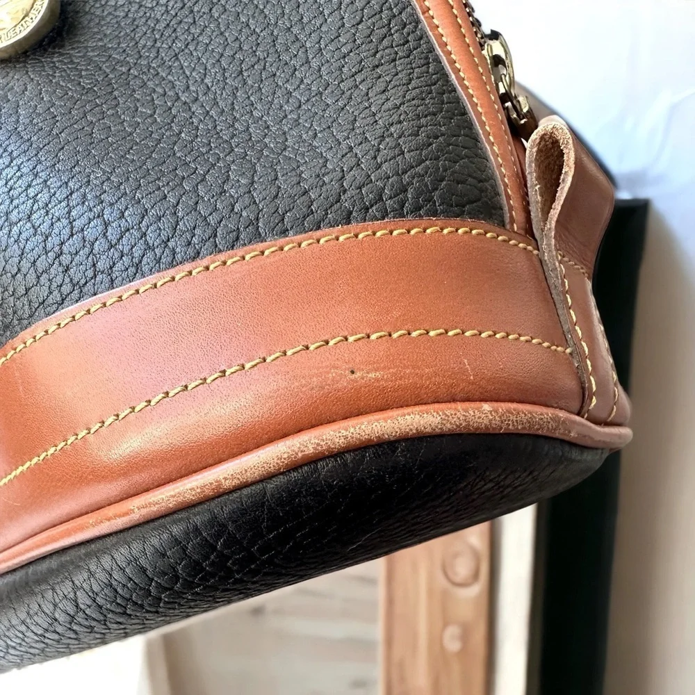 Vintage Dooney & Bourke Amazing 80s-Early 90s AWL Dark Navy Dome Satchel Bag